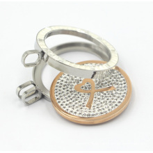 Locket de prata de alta qualidade com pingente flutuante da placa da moeda
